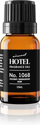 زيت موزع الروائح الفندقية AirScent رقم 1068 - جوز الهند بينا كولادا وخشب الصندل - زيت عطري فاخر للناشرين والصناعات بالموجات فوق الصوتية وبدون ماء - 10 مل، زجاجة قطارة زجاجية سعة 0.34 أونصة سائلة in Saudi Arabia