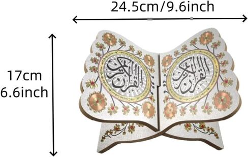 KYMY Muslim Al-Quran Rehal Book Stand,Foldable Wooden Prayer Books Shelf for Koran Holy Bible Books,Eid Ramadan Reading Shelf for Muslim Eid Ramadan Religious Gift in Saudi Arabia