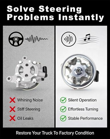 مضخة توجيه كهربائية Flecto 21-5341 مع بكرة متوافقة مع Honda 2004-2007 Accord EX Coupe 2-Door 2.4L، 2003-2007 Accord EX/LX Sedan 4-Door 2.4L، يستبدل # 56110-RAA-A01، 56110RAAA03 in Kuwait