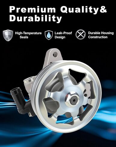مضخة توجيه كهربائية Flecto 21-5341 مع بكرة متوافقة مع Honda 2004-2007 Accord EX Coupe 2-Door 2.4L، 2003-2007 Accord EX/LX Sedan 4-Door 2.4L، يستبدل # 56110-RAA-A01، 56110RAAA03 in Kuwait