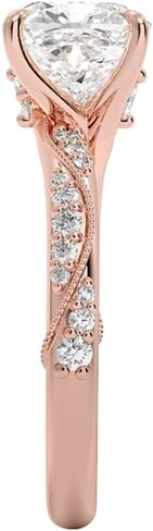 DAJEWELS 1-5 CT خاتم خطوبة مويسانيتي مقطوع على شكل وسادة للنساء 925 فضة 10K 14K 18K خاتم زفاف ذهبي عيد الميلاد هدية اقتراح الذكرى السنوية لها in Kuwait