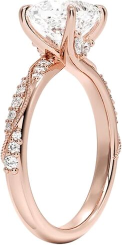 DAJEWELS 1-5 CT خاتم خطوبة مويسانيتي مقطوع على شكل وسادة للنساء 925 فضة 10K 14K 18K خاتم زفاف ذهبي عيد الميلاد هدية اقتراح الذكرى السنوية لها in Kuwait