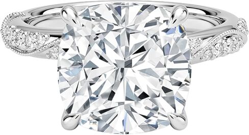 DAJEWELS 1-5 CT خاتم خطوبة مويسانيتي مقطوع على شكل وسادة للنساء 925 فضة 10K 14K 18K خاتم زفاف ذهبي عيد الميلاد هدية اقتراح الذكرى السنوية لها in Kuwait