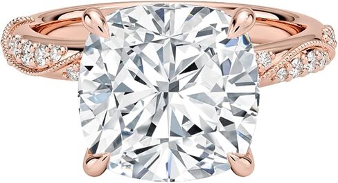 DAJEWELS 1-5 CT خاتم خطوبة مويسانيتي مقطوع على شكل وسادة للنساء 925 فضة 10K 14K 18K خاتم زفاف ذهبي عيد الميلاد هدية اقتراح الذكرى السنوية لها in Kuwait