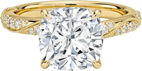 DAJEWELS 1-5 CT خاتم خطوبة مويسانيتي مقطوع على شكل وسادة للنساء 925 فضة 10K 14K 18K خاتم زفاف ذهبي عيد الميلاد هدية اقتراح الذكرى السنوية لها in Kuwait