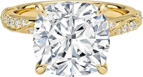 DAJEWELS 1-5 CT خاتم خطوبة مويسانيتي مقطوع على شكل وسادة للنساء 925 فضة 10K 14K 18K خاتم زفاف ذهبي عيد الميلاد هدية اقتراح الذكرى السنوية لها in Kuwait