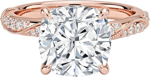 DAJEWELS 1-5 CT خاتم خطوبة مويسانيتي مقطوع على شكل وسادة للنساء 925 فضة 10K 14K 18K خاتم زفاف ذهبي عيد الميلاد هدية اقتراح الذكرى السنوية لها in Kuwait