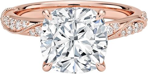 DAJEWELS 1-5 CT خاتم خطوبة مويسانيتي مقطوع على شكل وسادة للنساء 925 فضة 10K 14K 18K خاتم زفاف ذهبي عيد الميلاد هدية اقتراح الذكرى السنوية لها in Kuwait