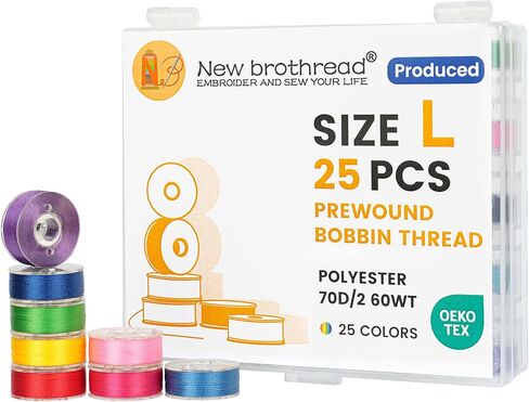 New brothread 144pcs Type L SA155 Prewound Bobbin Thread -White in Kuwait