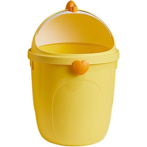 Sosoport Decorative Chick Trash Can with Lid Large Cartoon Office Waste Paper Bucket Desktop Small Garbage Can for Home and ’ Room Storage in Saudi Arabia