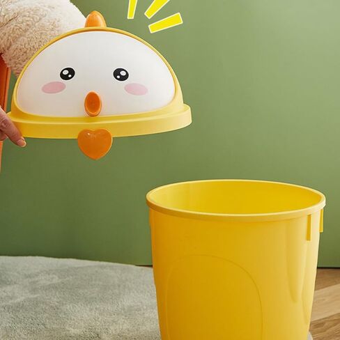 Mikinona Decorative Chick Trash Bucket with Lid Large Multi-use Trash Container Small Garbage Can for Home Office Bedroom Desktop Wastebasket in Kuwait
