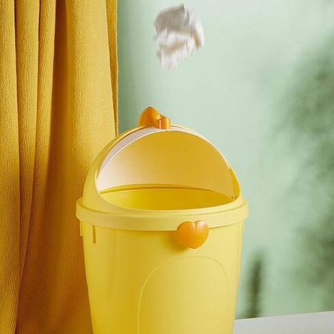 Mikinona Decorative Chick Trash Bucket with Lid Large Multi-use Trash Container Small Garbage Can for Home Office Bedroom Desktop Wastebasket in Kuwait