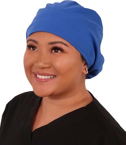 Sparkling EARTH Euro Style Riley Medical Scrub Caps - Flat Front and Roomy Back - Adjustable Cord Lock Closure - Made in USA! in Kuwait