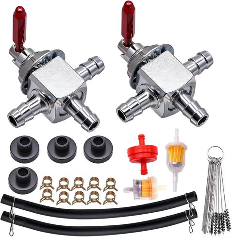 2 Pack 745059 Two-Way 1/4" Fuel Shut Off Valve for Exmark Hustler 1-633347 for Scag 482212 with Fuel Line in Saudi Arabia