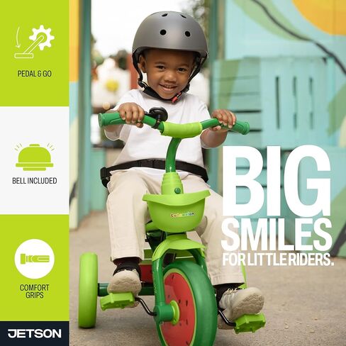 Jetson CoComelon Light-Up Trike, Front and Rear Baskets, Multi-Colored LED Lights, Seatbelt and Bell, Green, Ages 2-4, Medium in Kuwait