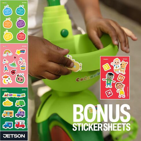 Jetson CoComelon Light-Up Trike, Front and Rear Baskets, Multi-Colored LED Lights, Seatbelt and Bell, Green, Ages 2-4, Medium in Kuwait