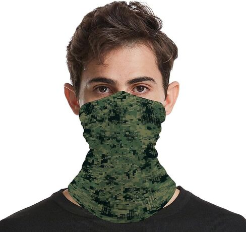 Green Army Digital Camouflage Balaclava UV Protection Face Mask Breathable Neck Gaiter Ski Mask for Men Women Headwear Bandana Elastic Face Scarf in Saudi Arabia