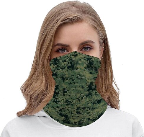 Green Army Digital Camouflage Balaclava UV Protection Face Mask Breathable Neck Gaiter Ski Mask for Men Women Headwear Bandana Elastic Face Scarf in Saudi Arabia