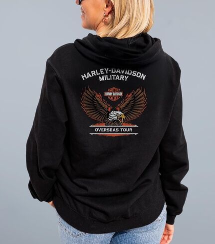 Harley-Davidson Military, Exclusive Military Overseas Tour, Ladies Classic Pullover Hoodie B&S Black in Saudi Arabia