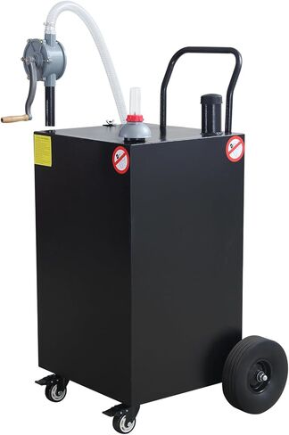 50 Gallon Fuel Caddy, Gas Storage Tank on 4 Wheels, Portable Gas Caddy with Manual Transfer Pump, Gasoline Diesel Fuel Container for Cars, Lawn Mowers, ATVs, Boats, Motorcycle (Red) in Saudi Arabia