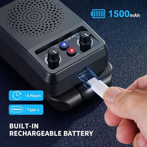 LEKATO Mini Electric Guitar Amp 5W، محمول جيتار أمبير بلوتوث مع 4 تأثيرات مدمجة، تشويه نظيف، أمبير جيتار صغير قابل لإعادة الشحن للتمرين in Kuwait