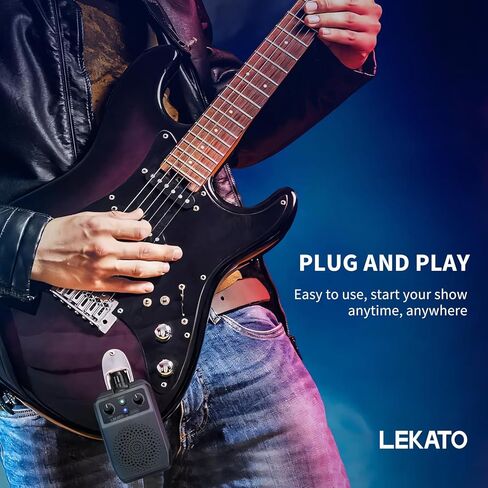 LEKATO Mini Electric Guitar Amp 5W، محمول جيتار أمبير بلوتوث مع 4 تأثيرات مدمجة، تشويه نظيف، أمبير جيتار صغير قابل لإعادة الشحن للتمرين in Kuwait