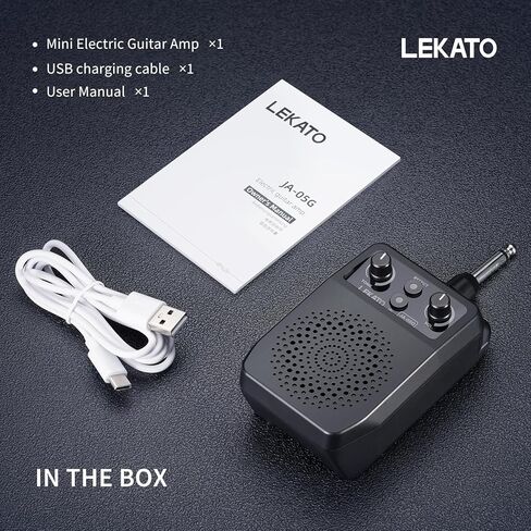 LEKATO Mini Electric Guitar Amp 5W، محمول جيتار أمبير بلوتوث مع 4 تأثيرات مدمجة، تشويه نظيف، أمبير جيتار صغير قابل لإعادة الشحن للتمرين in Kuwait