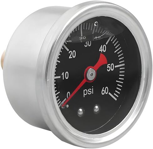 مقياس ضغط الوقود 0-60 رطل لكل بوصة مربعة، 1/8 بوصة مركز NPT الخلفي للتركيب من الفولاذ المقاوم للصدأ ومؤشر الضغط المملوء بالوقود السائل، مقاس قرص 1.87 بوصة اختبار ضغط محرك السيارات، ملاءمة عالمية in Kuwait
