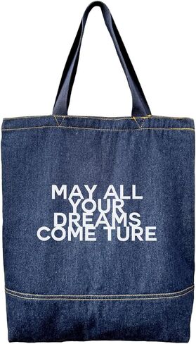 حقيبة حمل من الدنيم، حقائب يد من الدنيم للنساء، حقائب كتف كاجوال من هوبو، حقيبة يد جمالية قديمة، حقيبة يد للمتسوقين للسيدات، هدية عيد الميلاد لعيد الأم، أتمنى أن تتحقق كل أحلامك A1 in Kuwait