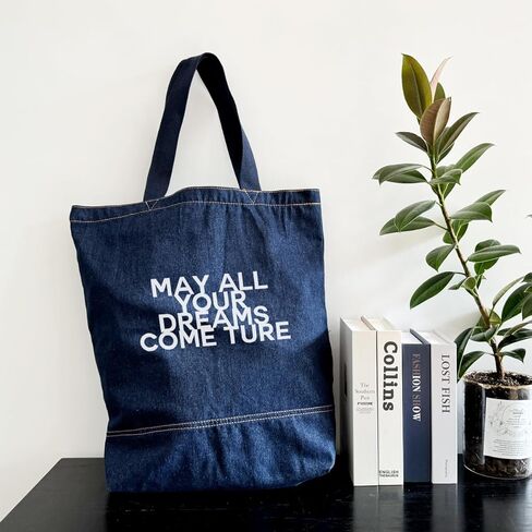 حقيبة حمل من الدنيم، حقائب يد من الدنيم للنساء، حقائب كتف كاجوال من هوبو، حقيبة يد جمالية قديمة، حقيبة يد للمتسوقين للسيدات، هدية عيد الميلاد لعيد الأم، أتمنى أن تتحقق كل أحلامك A1 in Kuwait