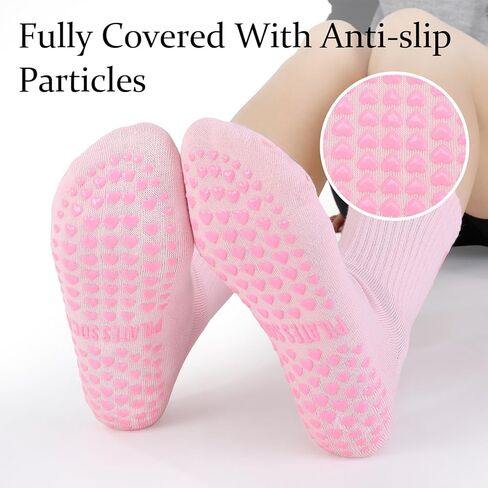 5 أزواج من جوارب البيلاتس مع مقابض للنساء جوارب يوجا لطيفة غير قابلة للانزلاق مع تصميمات مخططة على شكل قلب لمستشفى اليوغا باري in Kuwait
