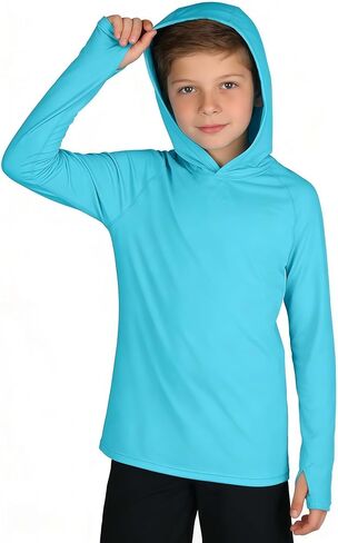 beautyin Boys Rash Guard Hoodie Long Sleeve Swim Shirt UPF 50+ Sun Protection Fishing Shirts 7-16Years in Saudi Arabia
