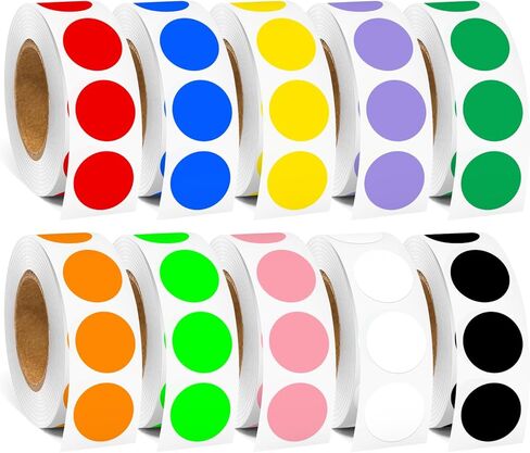 1/2 Inch Round Color Coding Labels (500 Black Dots) - Self-Adhesive Dot Stickers for File Folders, Shipping, Inventory Organization - Bright Color Dots in Saudi Arabia
