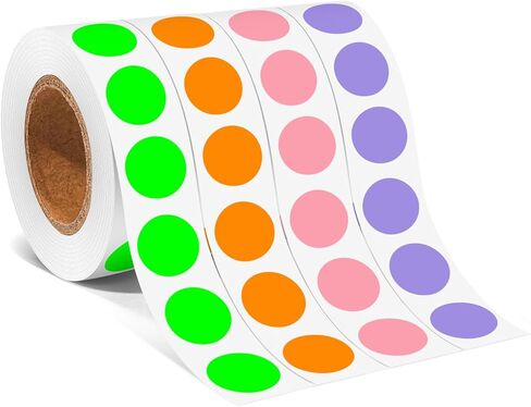 1/2 Inch Round Color Coding Labels (500 Black Dots) - Self-Adhesive Dot Stickers for File Folders, Shipping, Inventory Organization - Bright Color Dots in Saudi Arabia