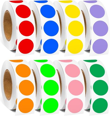 1/2 Inch Round Color Coding Labels (500 Black Dots) - Self-Adhesive Dot Stickers for File Folders, Shipping, Inventory Organization - Bright Color Dots in Saudi Arabia