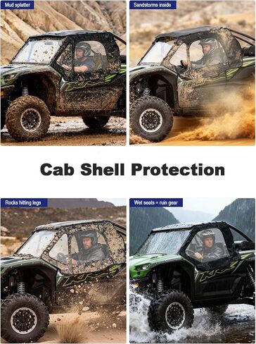 أبواب علوية ناعمة متوافقة مع Kawasaki Teryx KRX 1000 2020-2026، حاوية كابينة UTV مقاومة للماء تحافظ على الجفاف والدفء، تركيب النافذة العلوية بدون أدوات، استبدال OEM 99994-1298 in Saudi Arabia