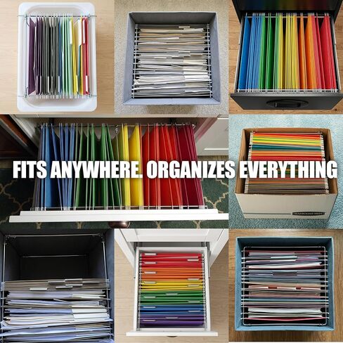 إطارات ملفات معلقة بلاستيكية من Officemate، حجم الحروف والقانون، قضبان من 24 إلى 27، مجموعتان (91963)، أسود in Kuwait