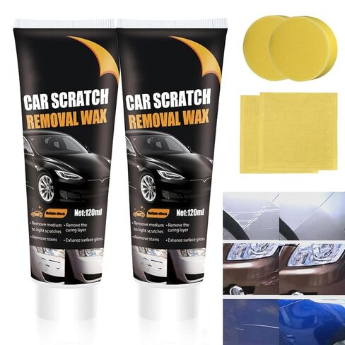 Upgraded Car Scratch Remover Polishing Wax,Cars Scratch Repair Paste with Wipe and Sponge,Car Paint Scratchs Repair Kit for Deep Scratches,Scratch Remover for Vehicles,Car Paint Polishing&Restore in Saudi Arabia