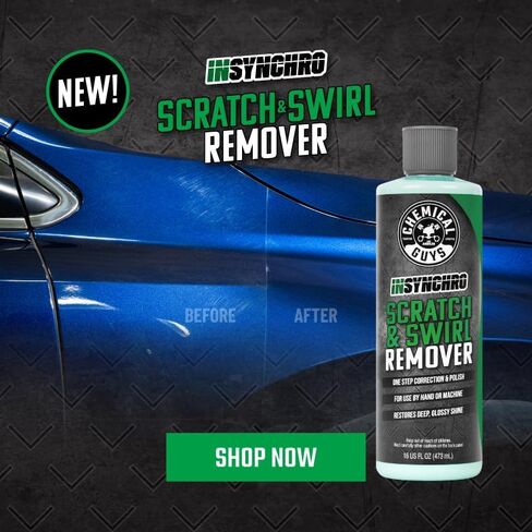 Chemical Guys Insynchro Scratch & Swirl Remover - One Step Compound & Polish for Paint Correction - Removes Fine Scratches, Swirls & Oxidation from Cars, Trucks, SUVs, Motorcycles & More, 16 oz in Saudi Arabia