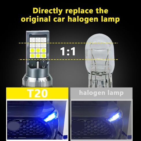 2PCS T20 led Lights Color Change Blue to White for Replace Twilight Front Park Light Day Running Light 7440 Led Bulb 7441 7443 7444 W21W for Tail Reverse Light in Saudi Arabia