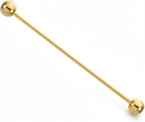 رجال النحاس النحاسي تصميم طوق بار قميص دبابيس دبابيس العنق التعادل cravat clips clasp barbell الطمس الطرب من طوق شريط بروش لأعمال الزفاف (الذهب) in Saudi Arabia