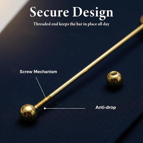 رجال النحاس النحاسي تصميم طوق بار قميص دبابيس دبابيس العنق التعادل cravat clips clasp barbell الطمس الطرب من طوق شريط بروش لأعمال الزفاف (الذهب) in Saudi Arabia