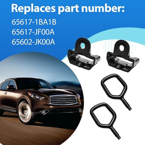 غطاء محرك السيارة قفل هوك المهاجم مع غطاء 65617-1BA1B 65617-JF00A 65602-JK00A يناسب نيسان GT-R 370Z إنفينيتي EX37 FX50 EX35 FX50 G37 G25 G35 M35h M37 M56 QX50 QX70 Q40 Q50 Q60 Q70 65602JK00A in Kuwait