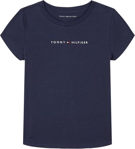 Tommy Hilfiger Girls Short Sleeve T-Shirt with Flag Logo, Cotton Blend Tee with Tagless Interior in Saudi Arabia