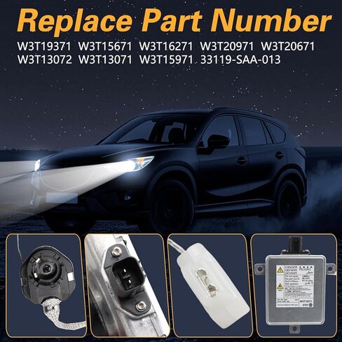HID Xenon Headlight D2S Bulb & Ballast Compatible with Acura Honda Mazda Mitsubishi HID Ballast Control Unit Assembly Module Replace#: W3T19371 W3T15671 W3T16271 in Saudi Arabia