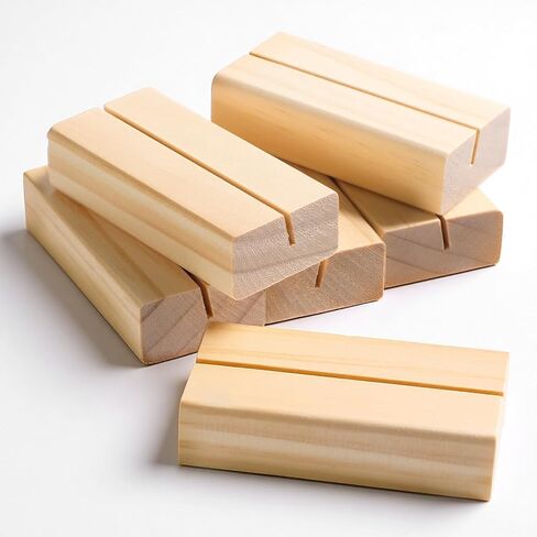 Wooden Place Card Holders, 6 PCS 2.75 Inch Wood Card Holder Wooden Stands for Display Photo & Picture Simple Cards Display Holder for Decor Table Number Wedding Party Displays Recipe in Saudi Arabia