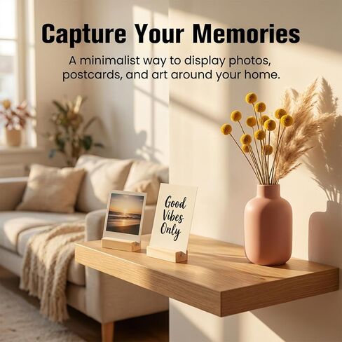 Wooden Place Card Holders, 6 PCS 2.75 Inch Wood Card Holder Wooden Stands for Display Photo & Picture Simple Cards Display Holder for Decor Table Number Wedding Party Displays Recipe in Saudi Arabia