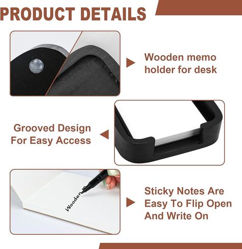 4x6 Memo Paper Holder Organizer for Desk Black Wooden Note Paper Tray with 100 Sheet Blank Memo Pads 4x6 Index Card Tray Black Wood Sticky Note Holder for Office Home School in Saudi Arabia