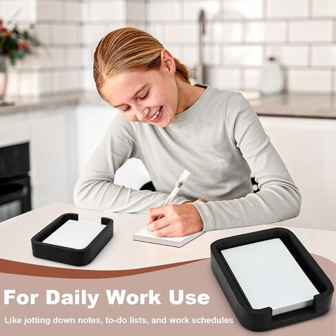 4x6 Memo Paper Holder Organizer for Desk Black Wooden Note Paper Tray with 100 Sheet Blank Memo Pads 4x6 Index Card Tray Black Wood Sticky Note Holder for Office Home School in Saudi Arabia