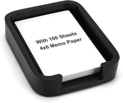 4x6 Memo Paper Holder Organizer for Desk Black Wooden Note Paper Tray with 100 Sheet Blank Memo Pads 4x6 Index Card Tray Black Wood Sticky Note Holder for Office Home School in Saudi Arabia